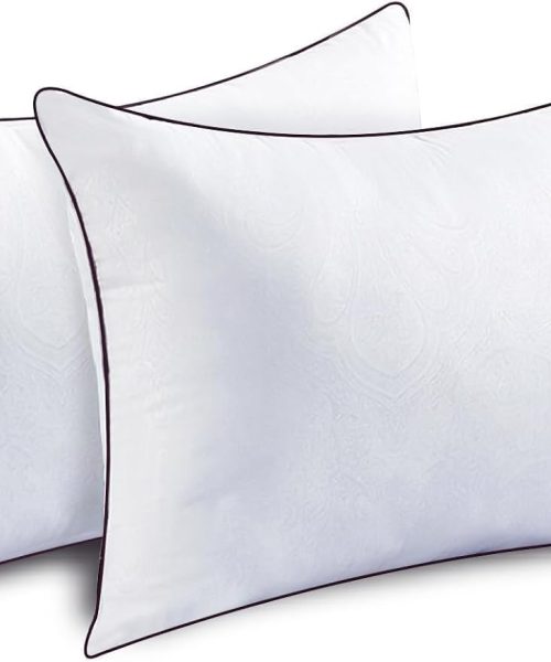 Bed Pillows Standard Size Set of 2, Cooling and Supportive Full Pillow 2 Pack for Side and Back Sleepers, Down Alternative Hotel Collection Sleeping Pillows, 26x20 Inches