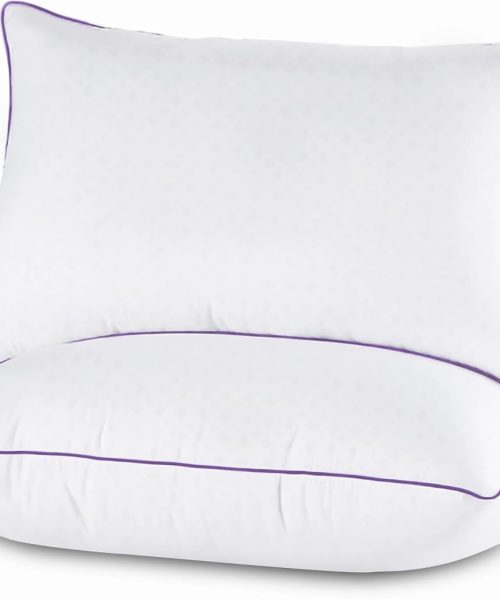 Pillows Queen Size Set of 2, Cooling and Supportive Bed Pillows with Super Soft Down Alternative Fill, Luxury Fluffy Hotel Quality for Side, Back, and Stomach Sleepers