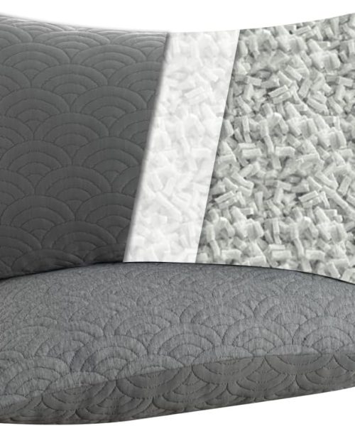 Memory Foam Pillows  Size Set of 2 Adjustable Cool Pillow for Side Back Stomach Sleepers Luxury Gel Pillow with Washable Cover