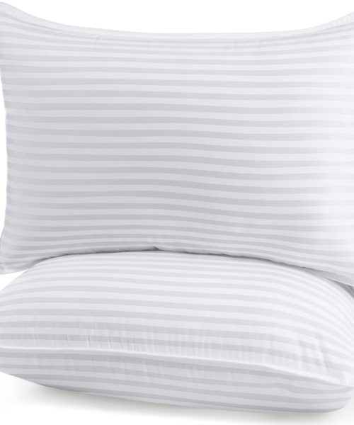 Bed Pillows for Sleeping Queen Size, 1000 Grams Filled Hotel Quality Cooling Pillows for Side, Back or Stomach Sleepers (White, Set of 2)